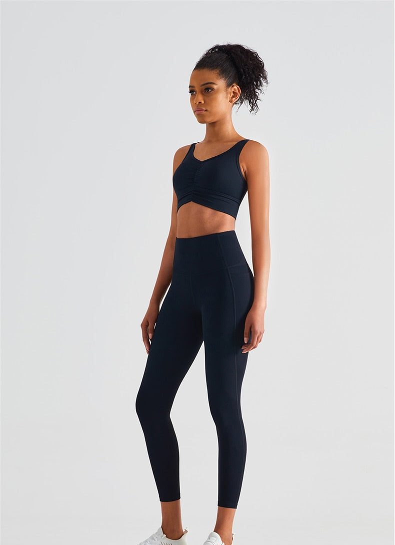 Workout Clothes Yoga Set Two Piece Gym Sport Bra With High Waist Leggings Crop Top Sport Set Women's Outfits The Clothing Company Sydney