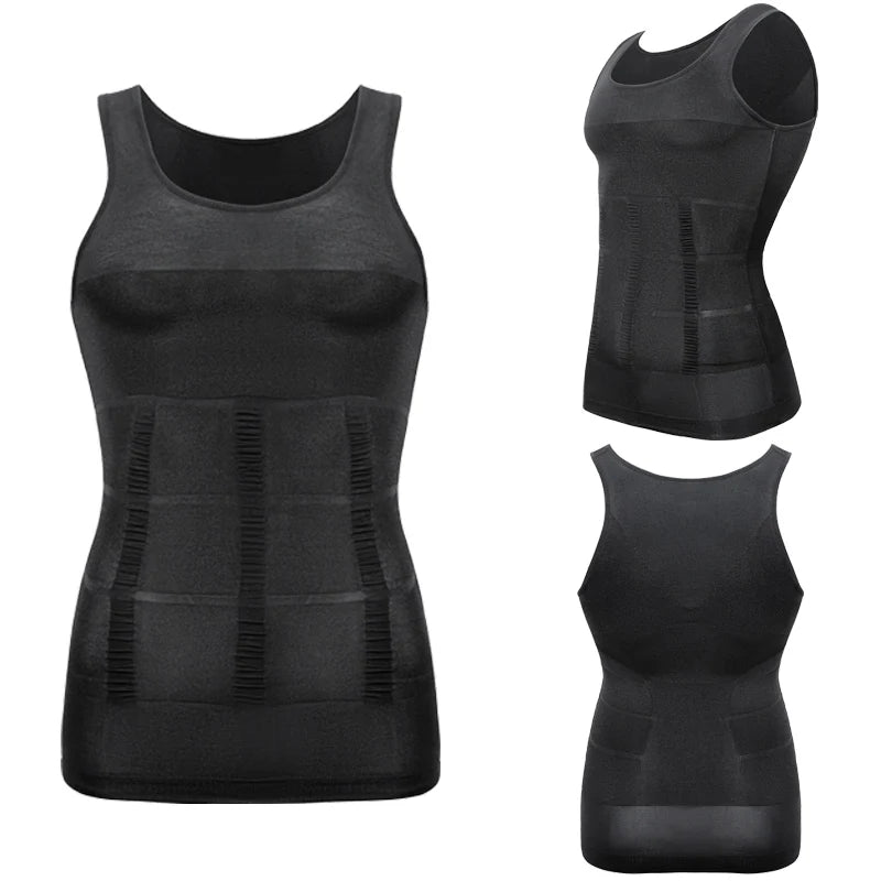 Men's Body Shaper Vest Shirt Abs Gym Workout Compression Tank Top Sleeveless Shapewear - The Clothing Company Sydney