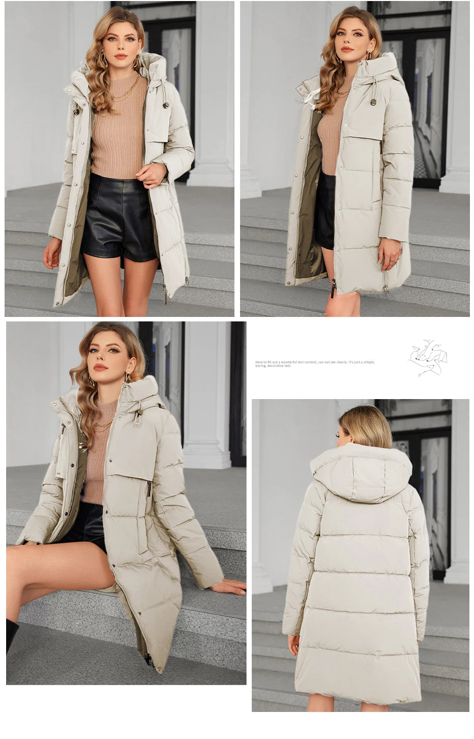 Women's Full Hooded Down Jacket The Clothing Company Sydney