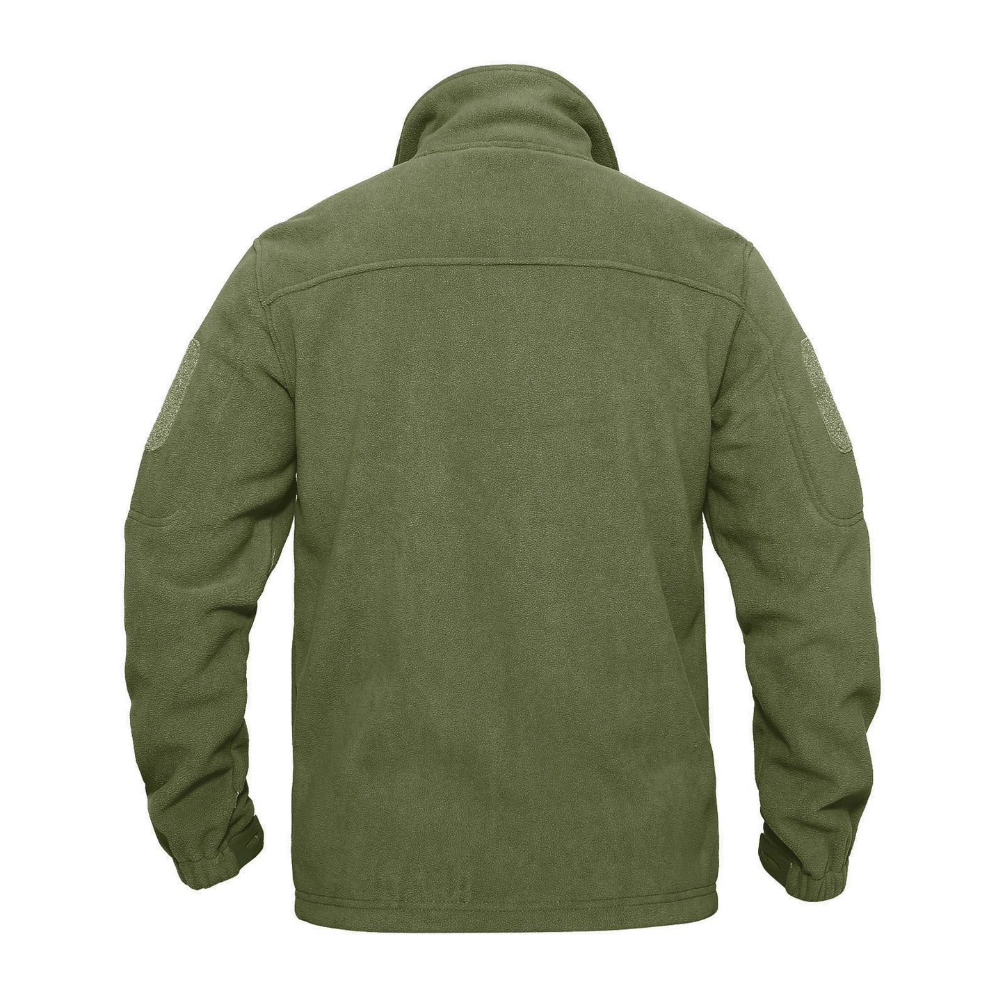 Full Zip Up Tactical Green Fleece Jacket Thermal Warm Work Coats Men's Pockets Safari Jacket Hiking Outwear Windbreaker - The Clothing Company Sydney