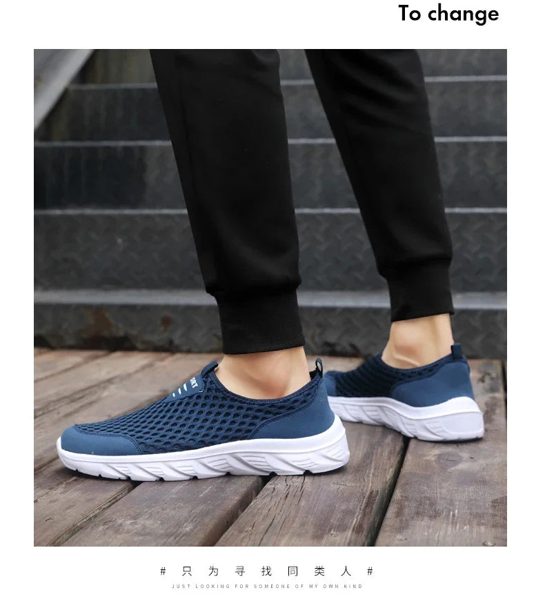 Lightweight Casual Breathable Slip on Male Casual Sneakers Anti-slip Men's Flats Outdoor Walking Shoes - The Clothing Company Sydney