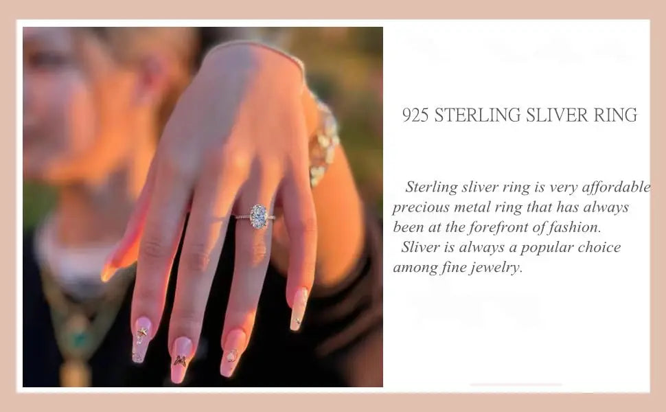 3ct 925 Sterling Silver Engagement Rings For Women Oval Cut Cubic Zircon Wedding Rings Jewelry The Clothing Company Sydney