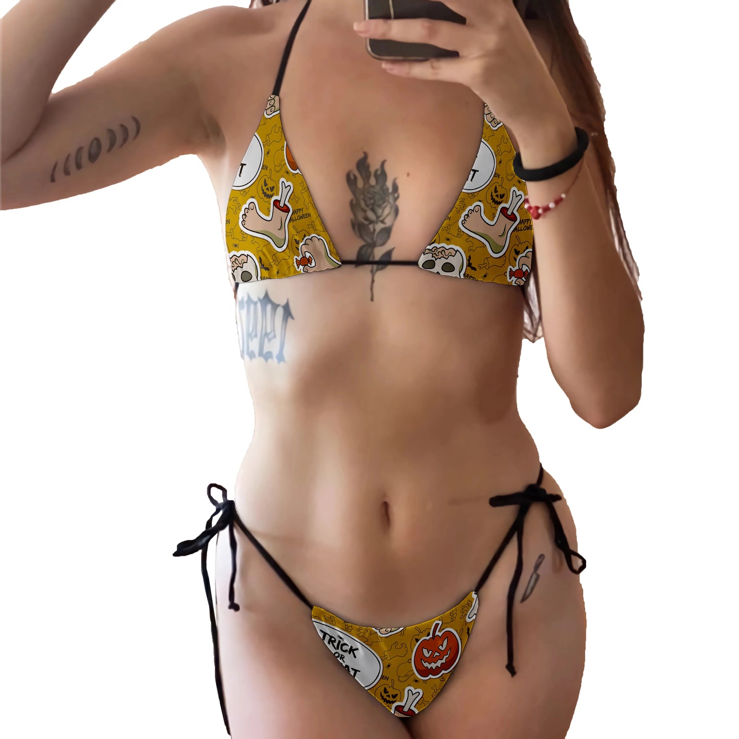 2 Piece Bikini Set Women Backless Low Waist Skull Pattern Printed Swimsuit Beach Surfing Vacation Swimwear - The Clothing Company Sydney
