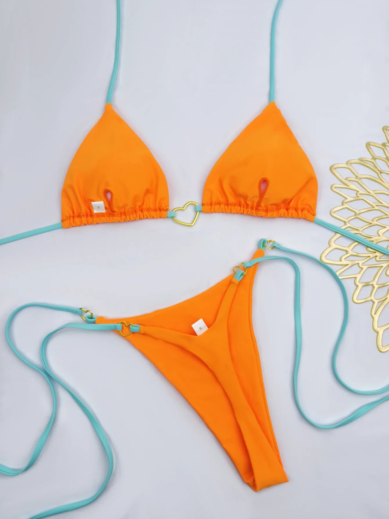 Women's White Bikini Low Waist Lace-up Swimsuit Two-piece Set Swimwear - The Clothing Company Sydney