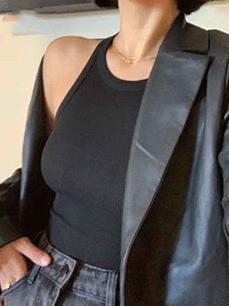 Rib Knit Green Women's Tank Top Summer Casual Basic Skinny Vest Sleeveless White Off Shoulder Y2K Crop Top The Clothing Company Sydney