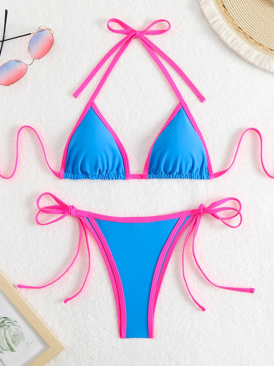 2 Piece Triangle Halter Bikini Swimsuit Women String Swimwear Bathers Bathing Swimming Swim Suit Beachwear The Clothing Company Sydney