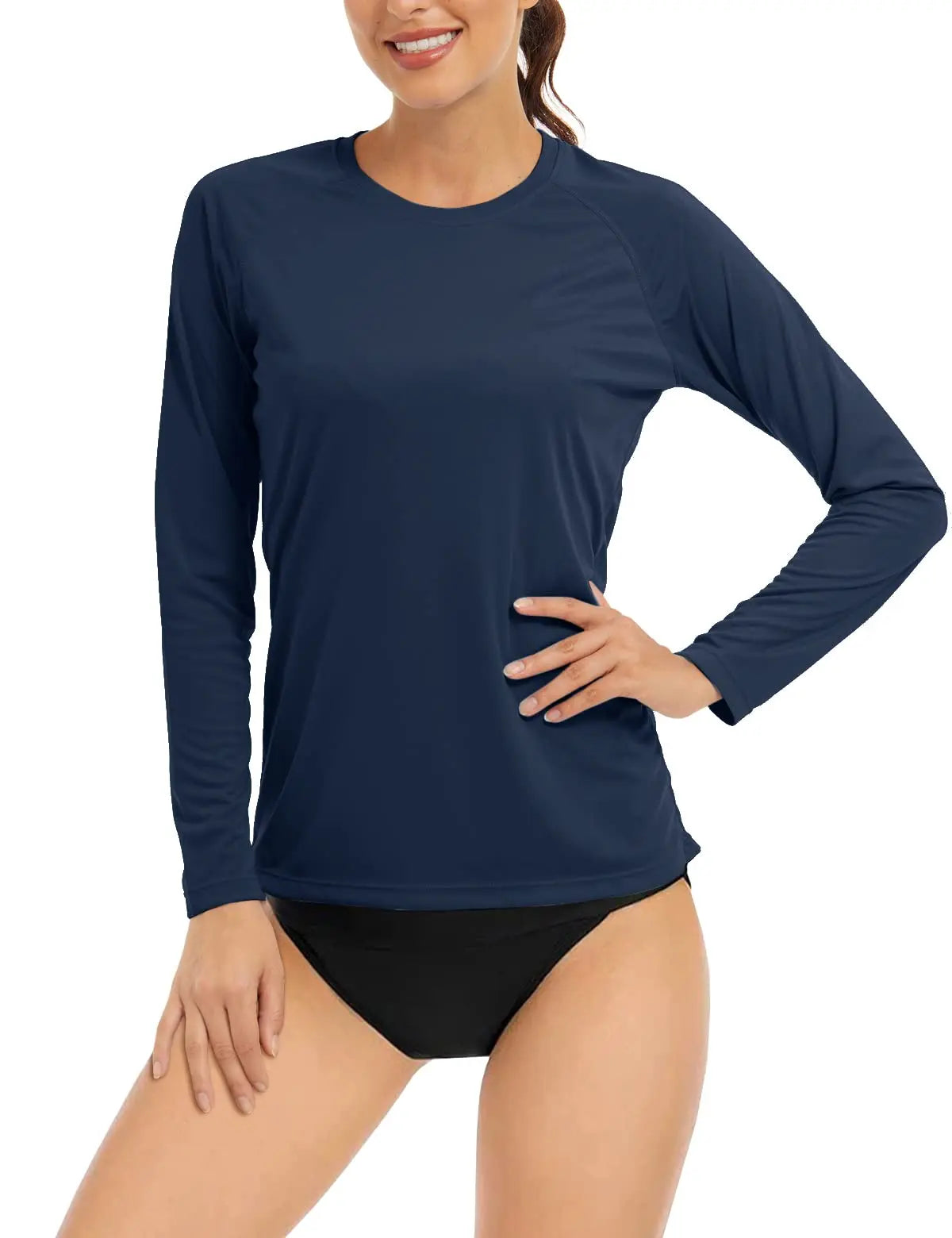 UPF 50+ Sun Skin Protection Quick Dry T-Shirts Women's Long Sleeve Outdoor Performance Tee Shirts Summer Casual Tops - The Clothing Company Sydney