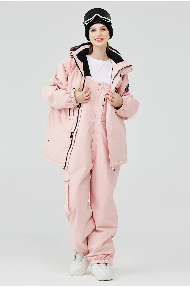 2 Piece Ski Sets for Women Ski Jackets and Pants Men Snowsuit Snowboard Coat Outfits Warm Hooded Waterproof Windproof Matching Set - The Clothing Company Sydney
