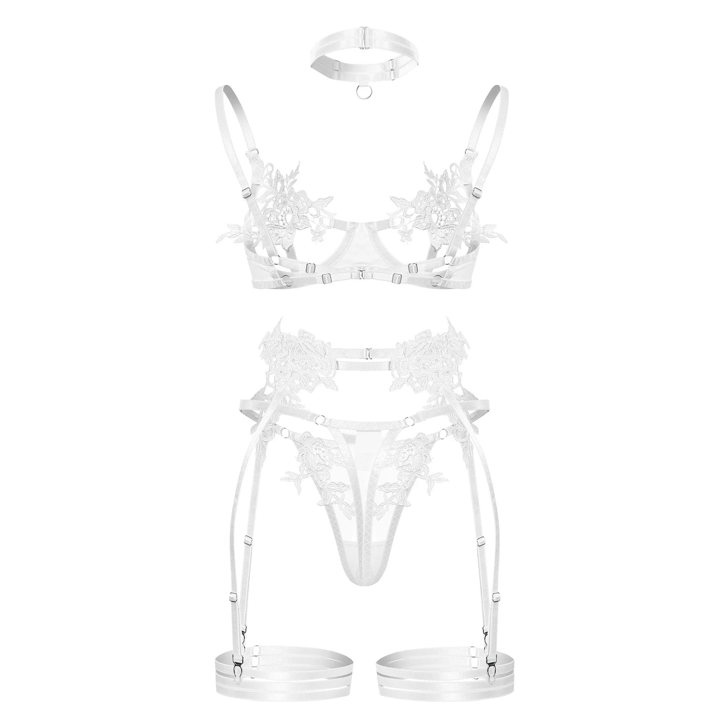 Lingerie Open Bra See Through Fancy Underwear Luxury Lace Outfits Intimate Lingerie Set - The Clothing Company Sydney