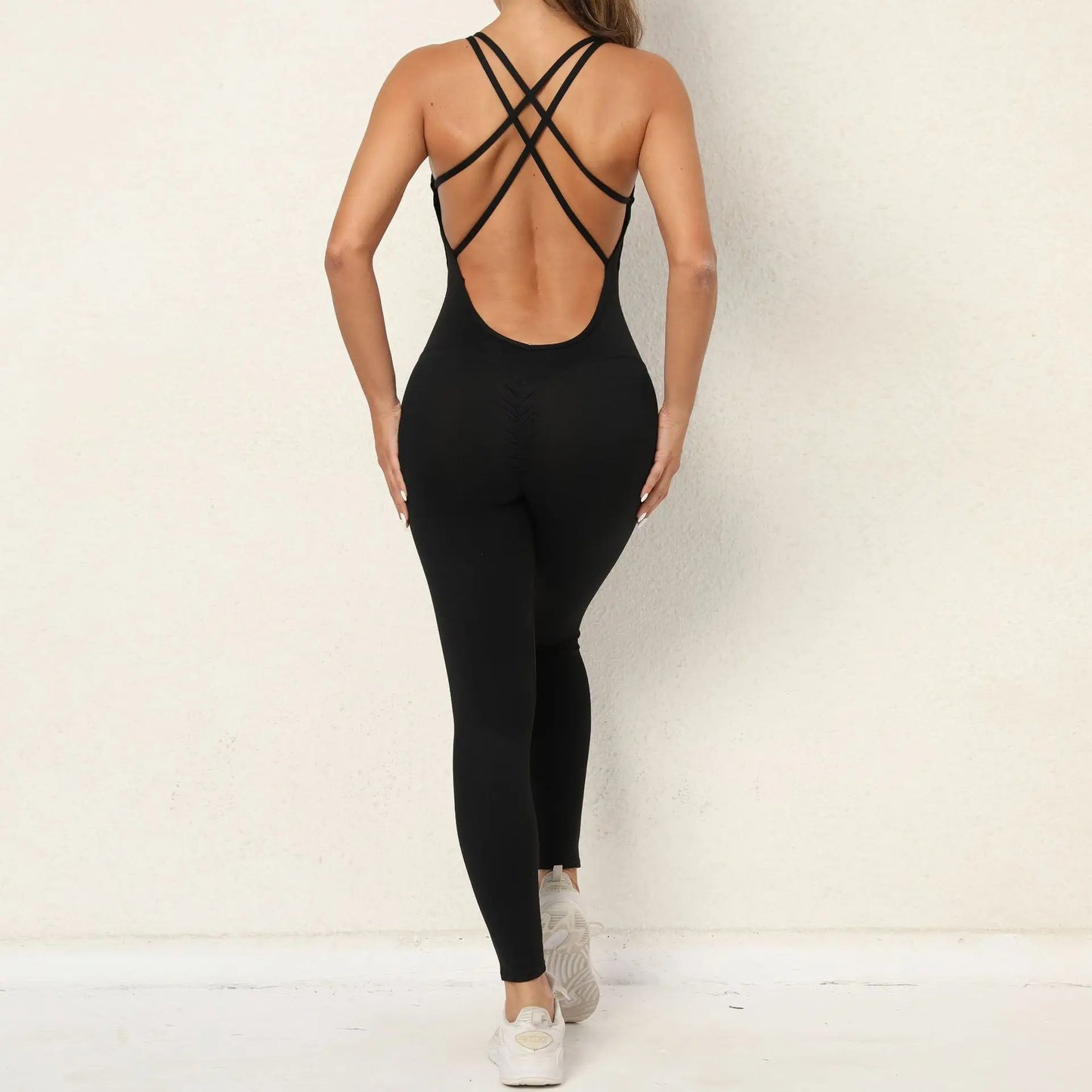 One Piece Backless Bodycon Scrunch Jumpsuit Women Dance Fitness Overalls Push Up Sleeveless Yoga Sport Jump Suit The Clothing Company Sydney