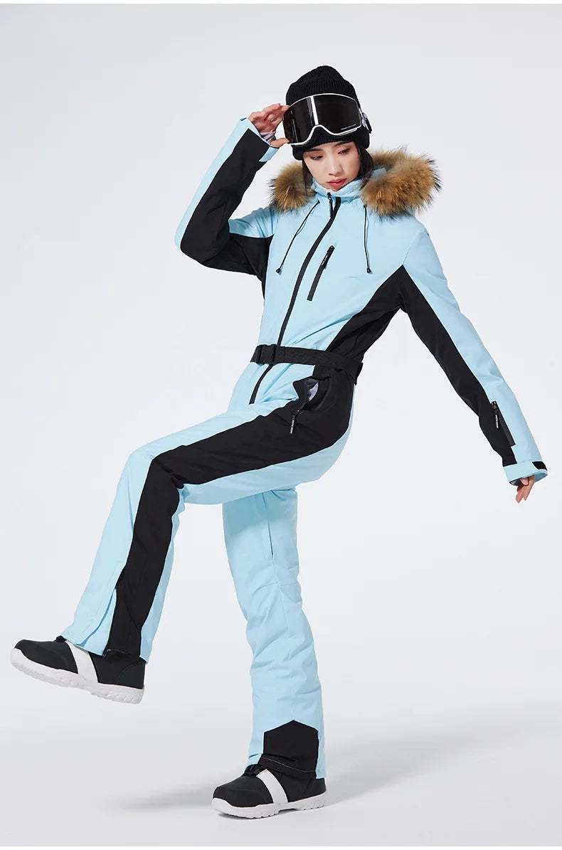Winter Jumpsuit Ski Suit Outdoor Snowboard Jacket Suit Waterproof Windproof Set Warm Snow Jumpsuit - The Clothing Company Sydney