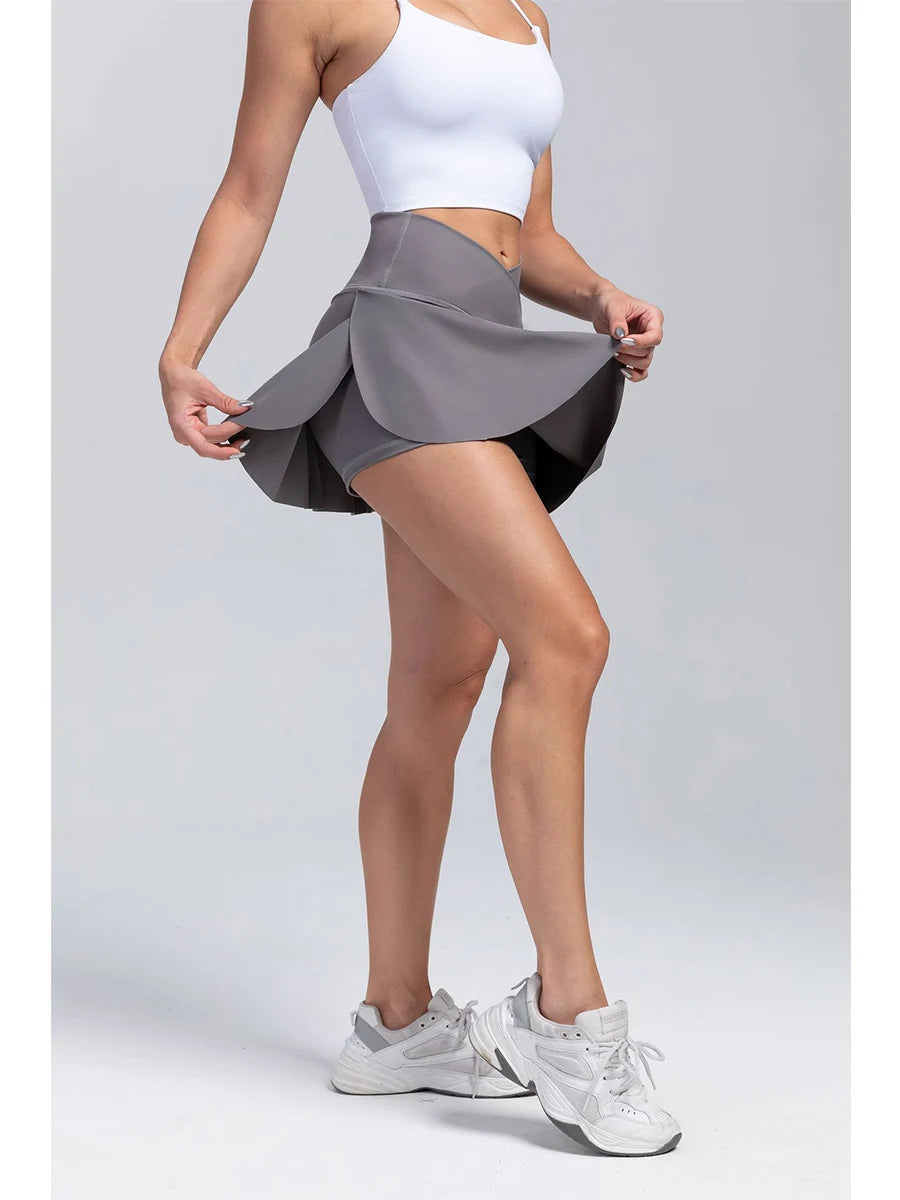 Women's Pleated Tennis Skirt with Pockets Shorts Athletic Skirts Crossover High Waisted Athletic Golf Badminton Skorts Workout Sports Skirts The Clothing Company Sydney
