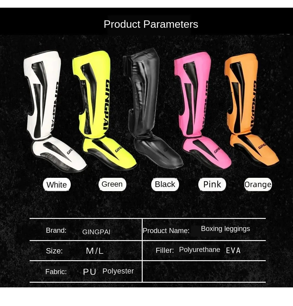 Boxing Shin Guards PU Leather Protect Leggings Equipment Martial Art Muay Thai Leg Taekwondo Feet Ankle Karate Protector The Clothing Company Sydney