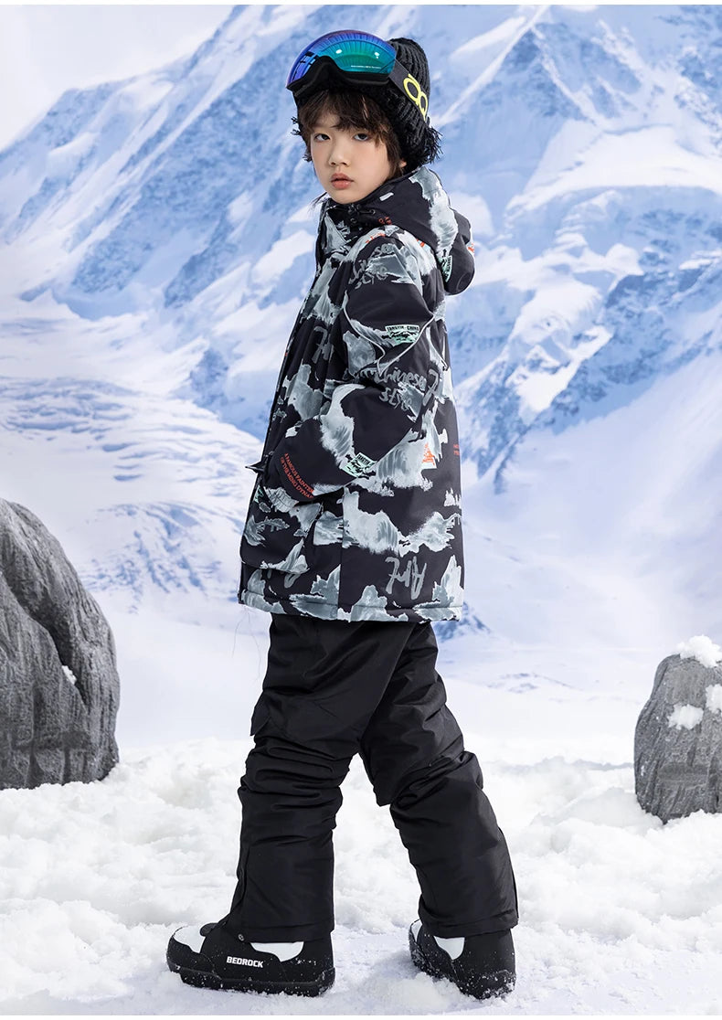 Children's Snow Suit Outfit Wear Outdoor Waterproof Windproof Warm Costume Winter Snowboarding Ski Jacket and Strap Pant Boys and Girls The Clothing Company Sydney