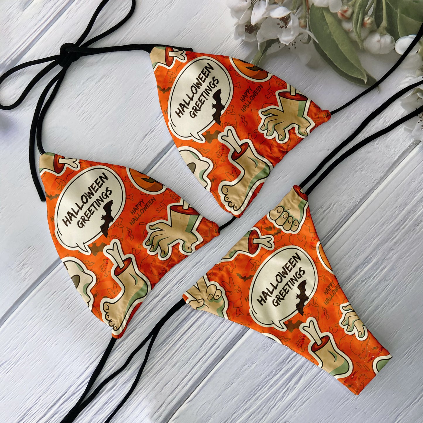 2 Piece Bikini Set Women Backless Low Waist Skull Pattern Printed Swimsuit Beach Surfing Vacation Swimwear - The Clothing Company Sydney