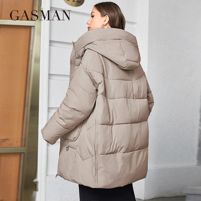 Hooded Parkas Women's Plus Size Casual Hooded Pocket Women Down Jacket Coat Outwear - The Clothing Company Sydney