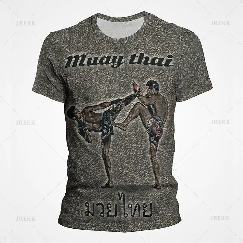 Muay Thai Gym Graphic T Shirt For Men Women Kids 3D Thai Boxing Sports Tee Shirts Streetwear Short Sleeves Quick Dry Top - The Clothing Company Sydney
