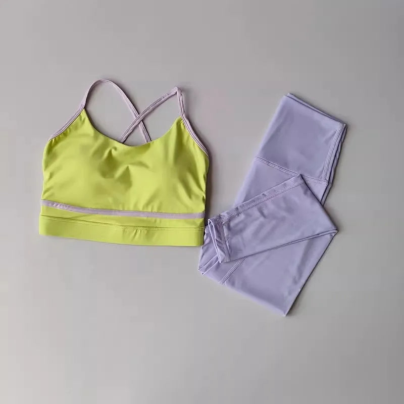 Women's Workout Set 2 Piece High Waist Yoga Leggings Sports Bra Set Gym Suit Activewear Sports Fitness Set Sports Suit The Clothing Company Sydney