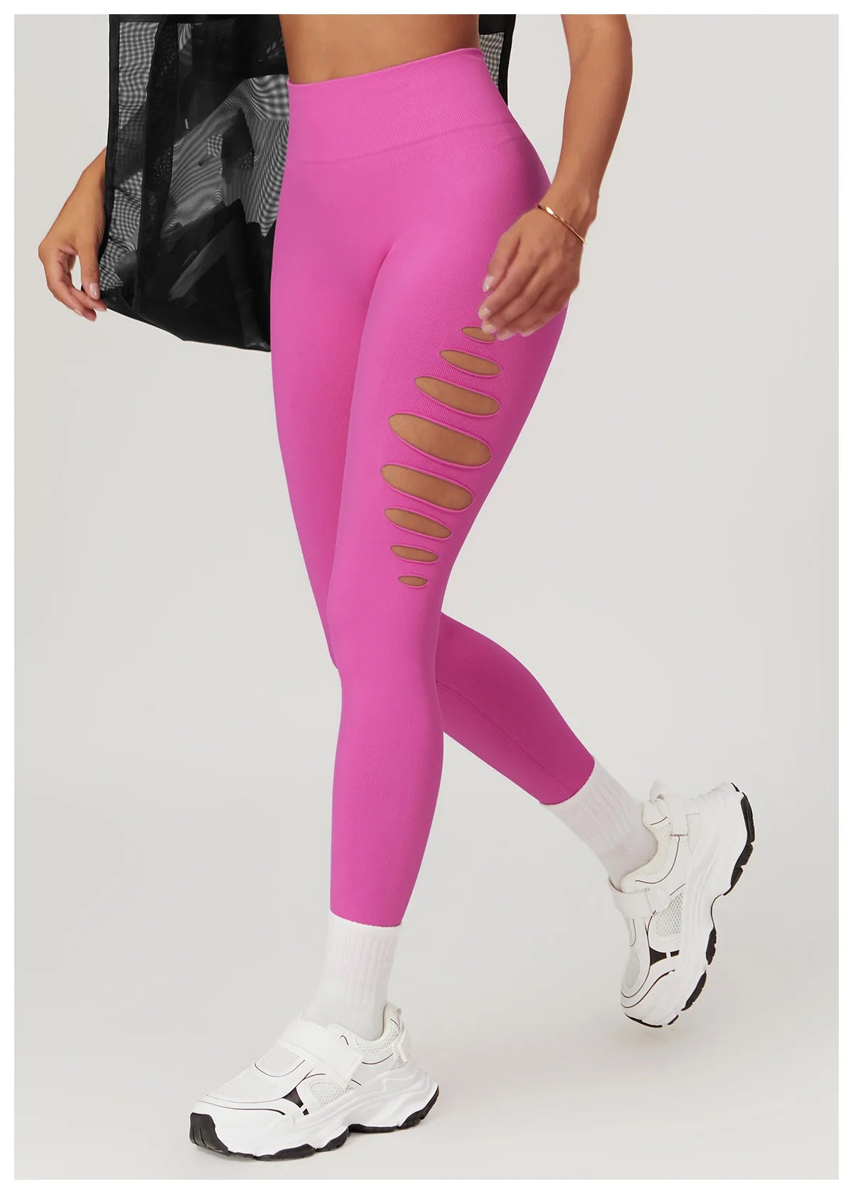 Seamless High-Waist Yoga Leggings – Hollow-Out Push-Up Workout Tights for Women - The Clothing Company Sydney