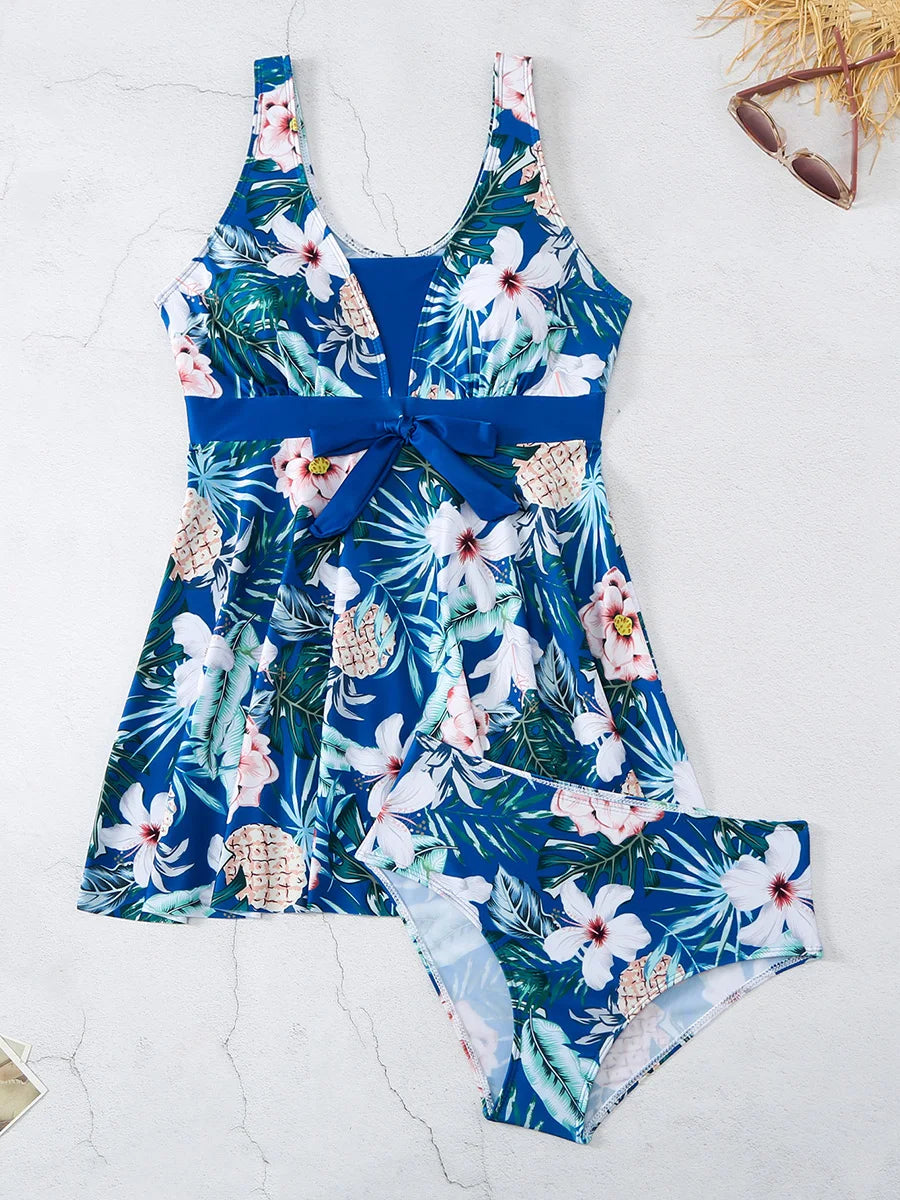 Floral Tankini Set 2 Piece Women Swimsuit High Waist Swimwear Bathers Bathing Swimming Suit Summer Beachwear - The Clothing Company Sydney