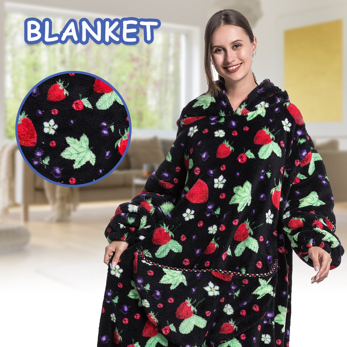 Super Long Hoodie Blanket Flannel Blanket with Sleeves Winter Hooded Sweatshirt Pullover Giant Oversized Blanket The Clothing Company Sydney