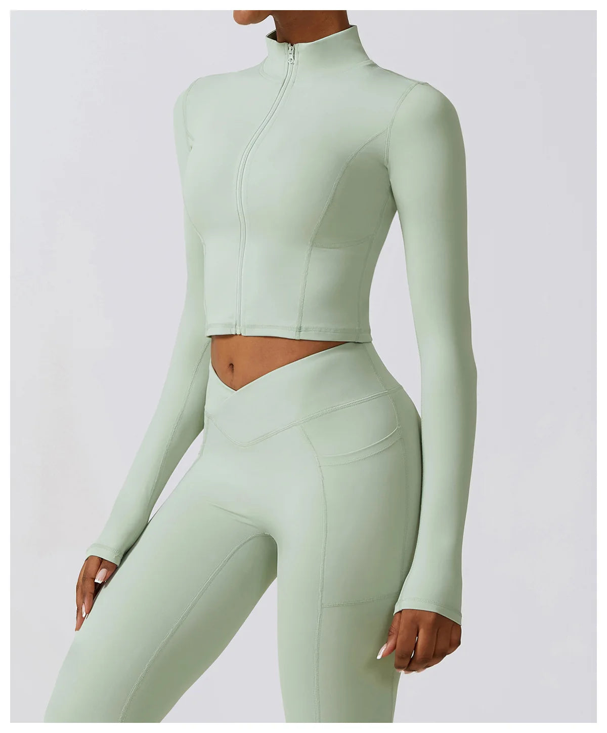 Women's High Elastic Crop Top Spandex Long Sleeve Yoga Shirts Sportswear Yoga Jacket Workout Gym Clothing Sports Clothes The Clothing Company Sydney