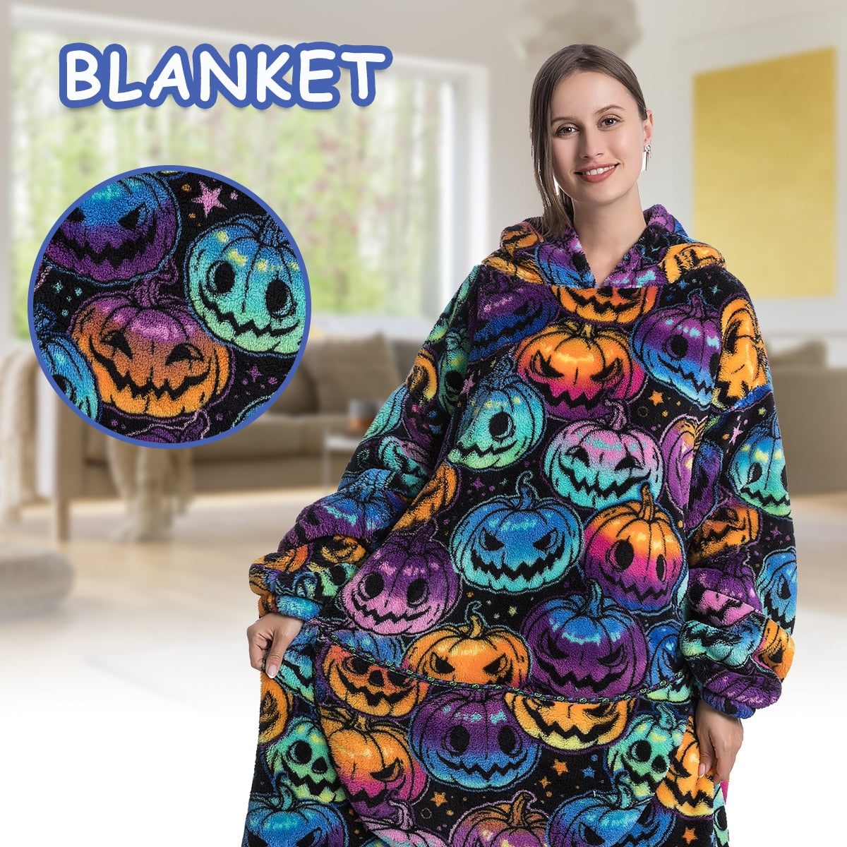 Super Long Hoodie Blanket Flannel Blanket with Sleeves Winter Hooded Sweatshirt Pullover Giant Oversized Blanket The Clothing Company Sydney