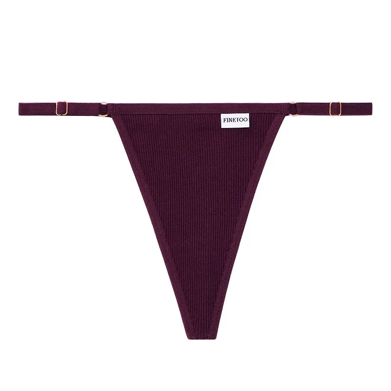 5 Pack Adjustable Women's Panties Cotton Panties Solid Low Waist Seamless Thongs Underpants Women Lingerie Set The Clothing Company Sydney
