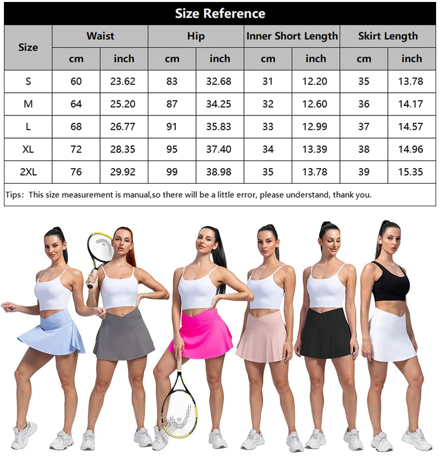 Women's Pleated Tennis Skirt with Pockets Shorts Athletic Skirts Crossover High Waisted Athletic Golf Badminton Skorts Workout Sports Skirts The Clothing Company Sydney