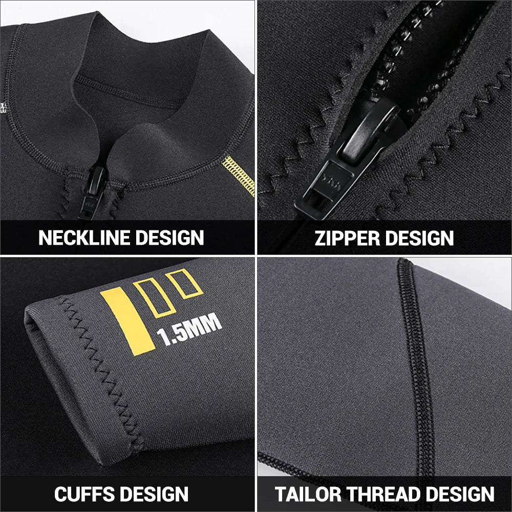 Men's Wetsuit Neoprene Scuba Diving Suit One-piece Zipper Thickened Warm Spearfishing Swimwear Kayak Surfing Swimsuit - The Clothing Company Sydney