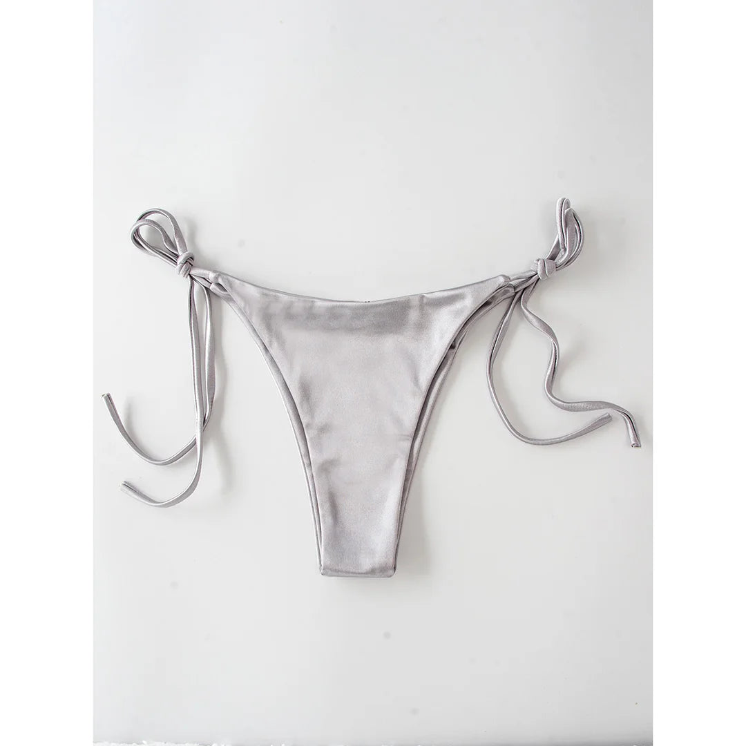 Halter Satin Brazilian Bikini Women Swimwear Female Swimsuit Two-piece Bikini set Bather Bathing Suit The Clothing Company Sydney