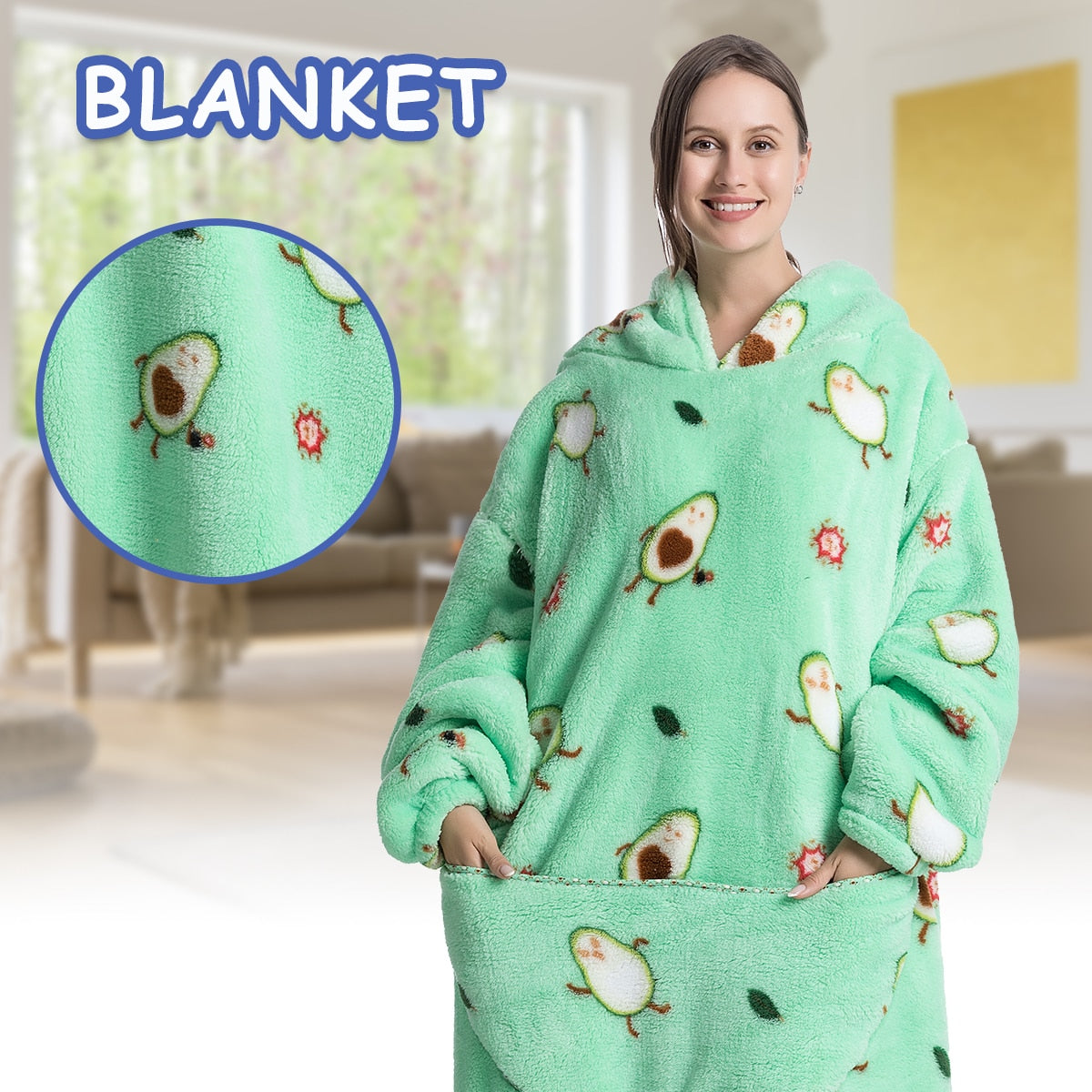 Super Long Hoodie Blanket Flannel Blanket with Sleeves Winter Hooded Sweatshirt Pullover Giant Oversized Blanket The Clothing Company Sydney