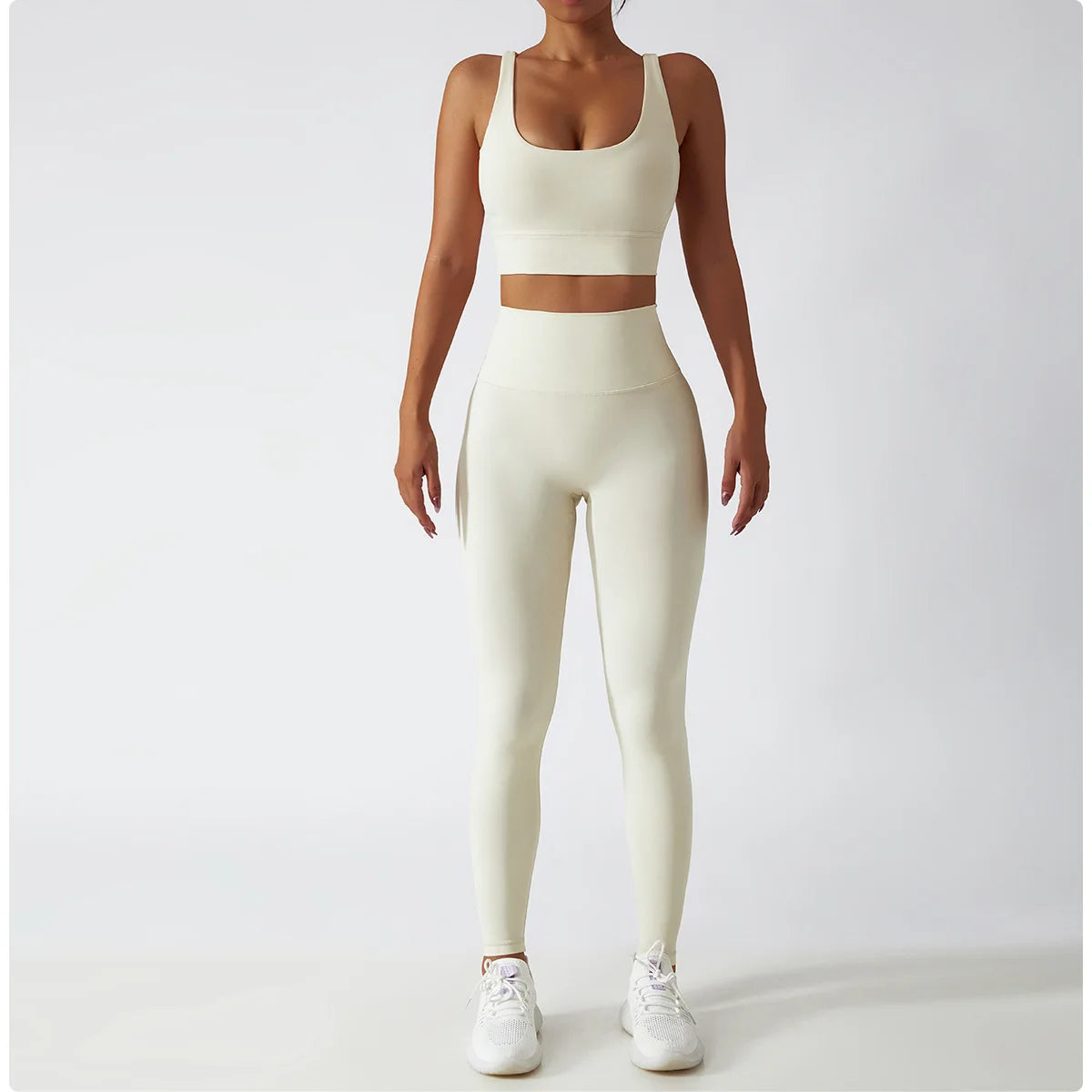 Women's Sports Set Yoga Clothing Gym High Waist Running Pants Sport Bra Suit for Fitness Sportswear Workout 2 Piece Matching Set The Clothing Company Sydney