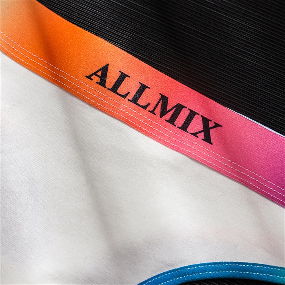 2 Pack Panties Cotton for Women Thong Rainbow Colour Underwear Ladies Elasticity G-string Briefs - The Clothing Company Sydney