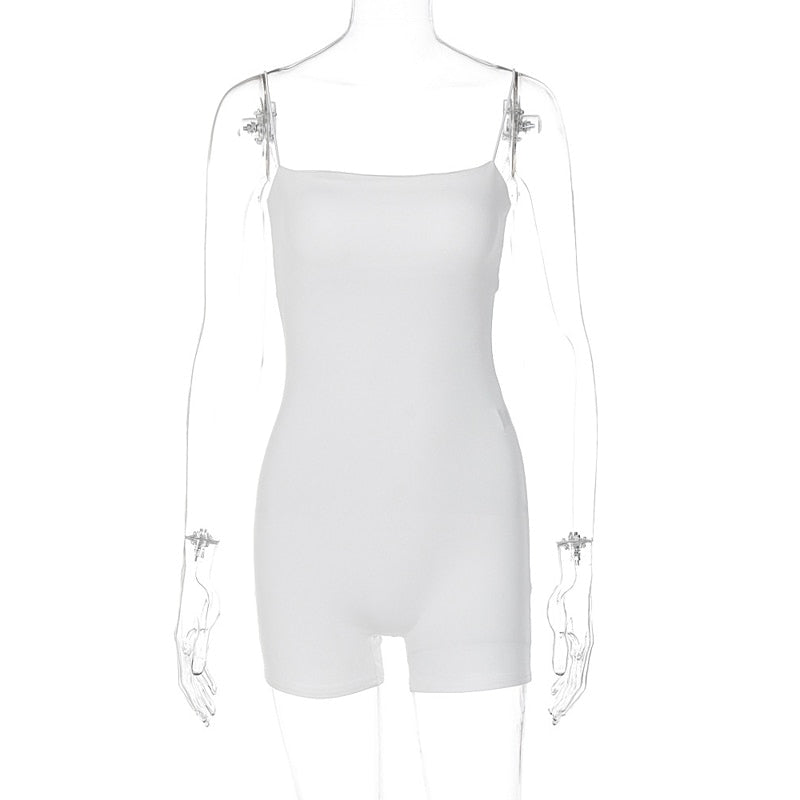 Spaghetti Strap Jumpsuit Tight Fitting Women's Summer Jumpsuit Playsuit Bodycon Short White Black Shorts Romper The Clothing Company Sydney
