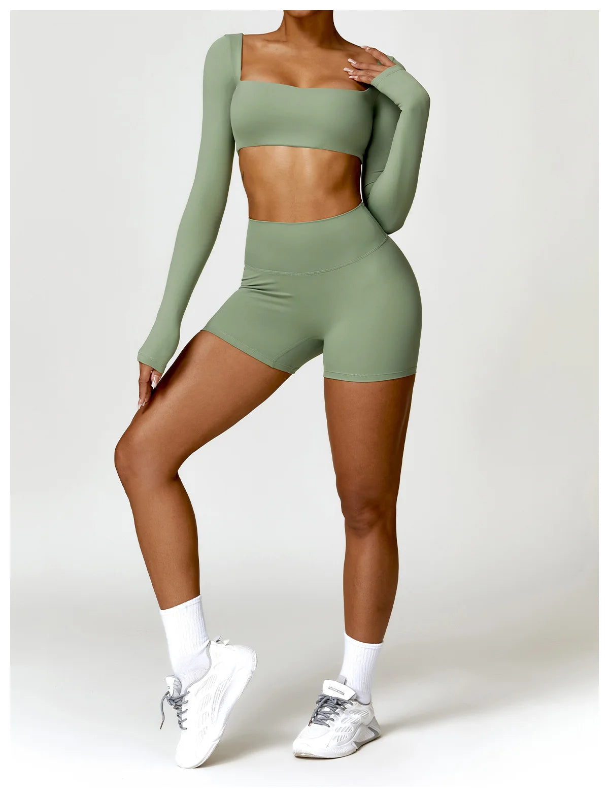 2 Piece Yoga Suit Sports Set Women Quick-Drying Gym Set Tracksuit Running Workout Long Sleeve Sports Shirt Clothing - The Clothing Company Sydney