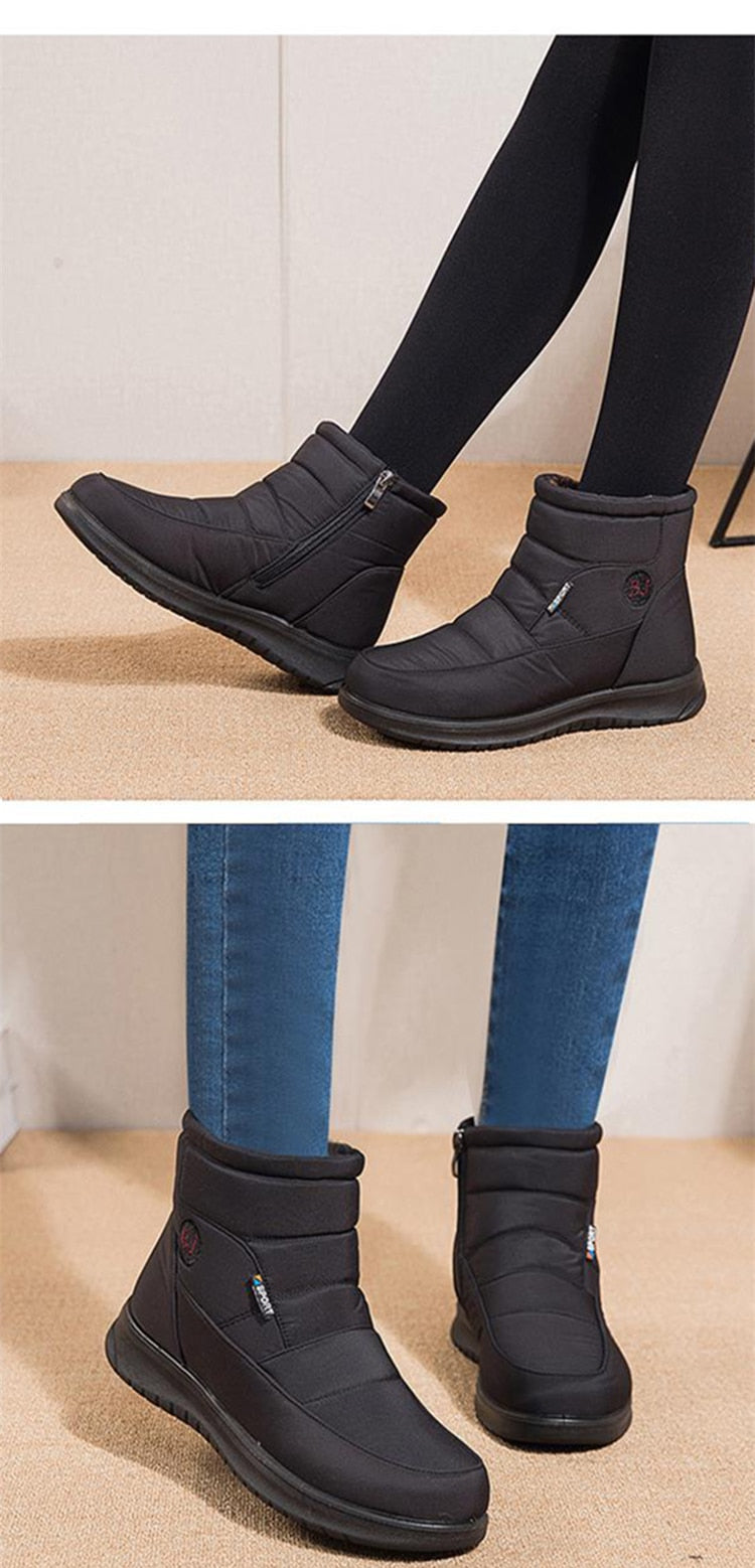 Women Boots Snow Fur Shoes zipper Platform Boots For Women's Girls Soft Ankle Boots Waterproof Plush Winter Shoes The Clothing Company Sydney