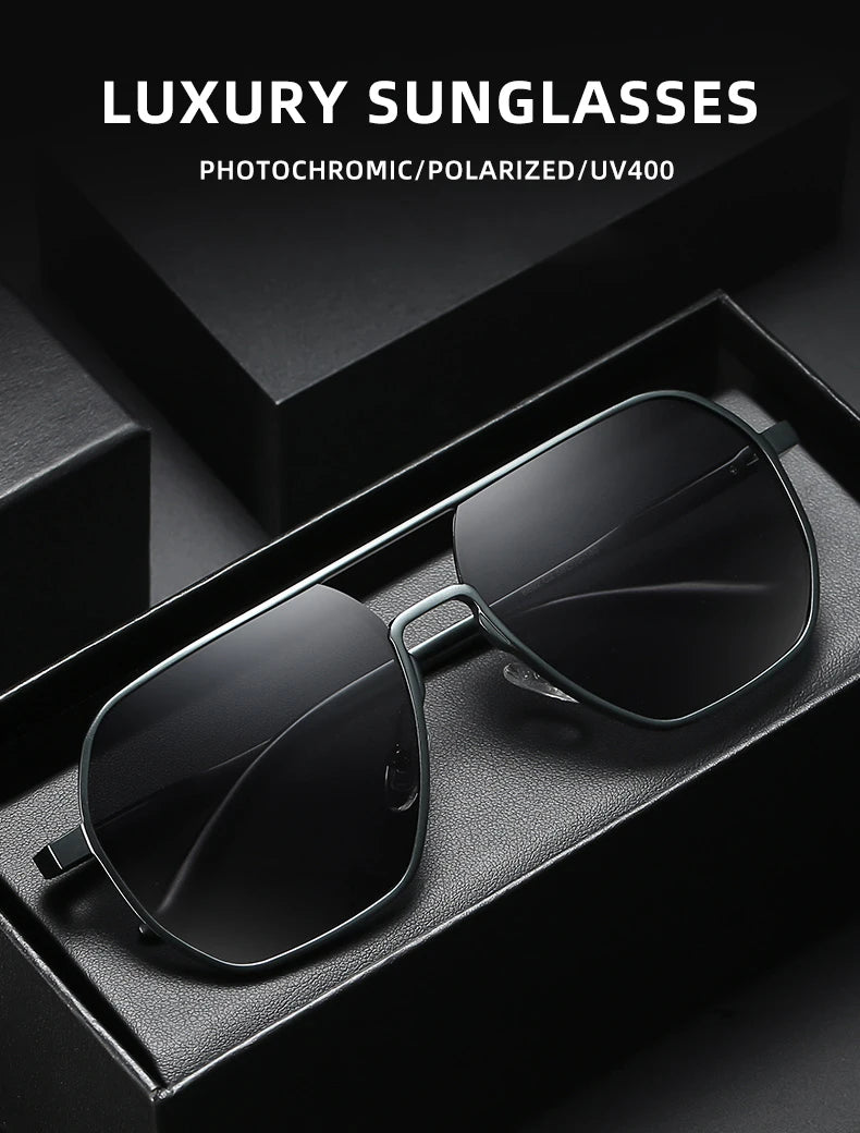 Fashion Aluminum Photochromic Sunglasses Men Women Polarised Sun Glasses Chameleon Anti-glare Driving Sunglasses - The Clothing Company Sydney