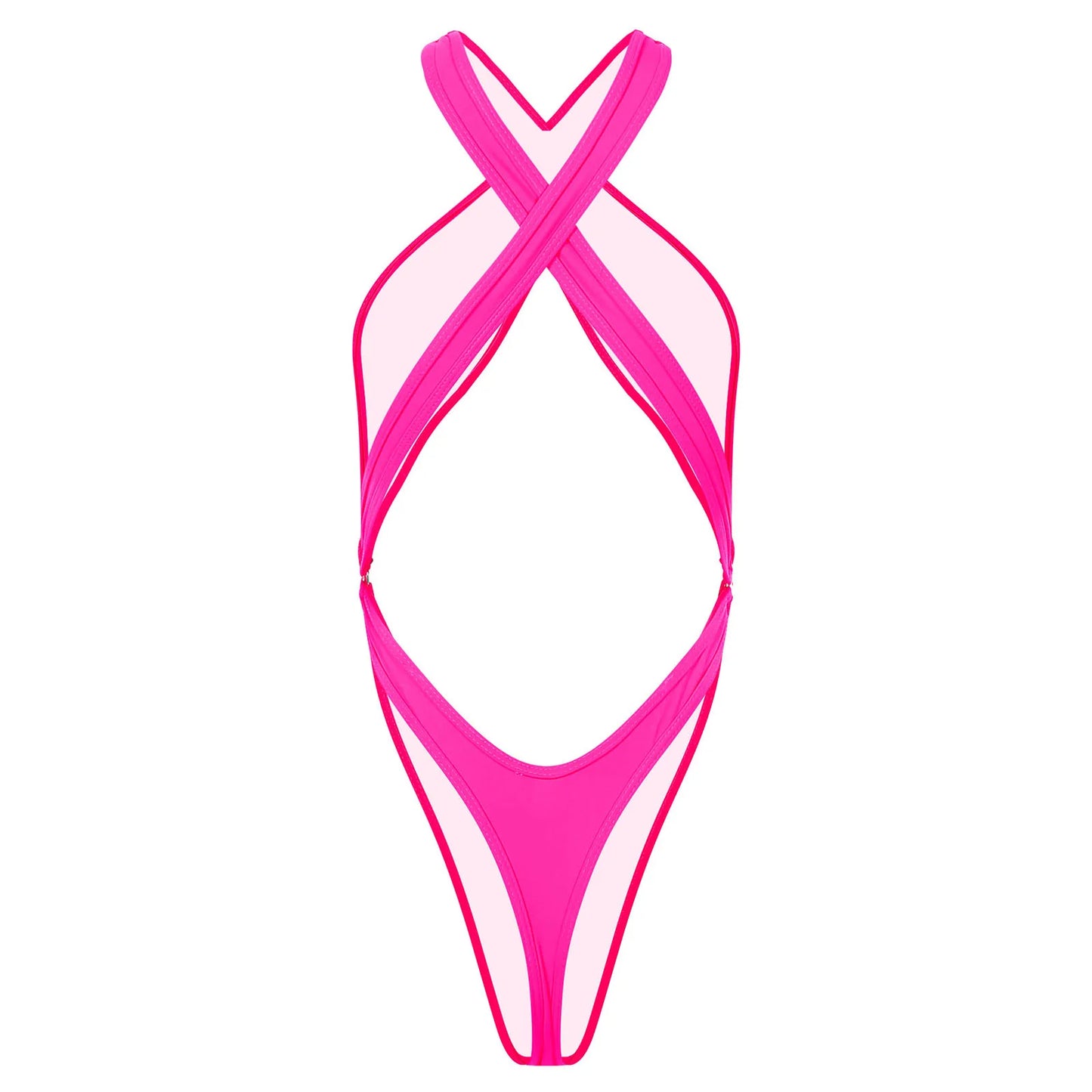 One Piece Womens Bodysuit High Cut Tight Monokini Summer Swimsuit Party Romper Swimwear - The Clothing Company Sydney