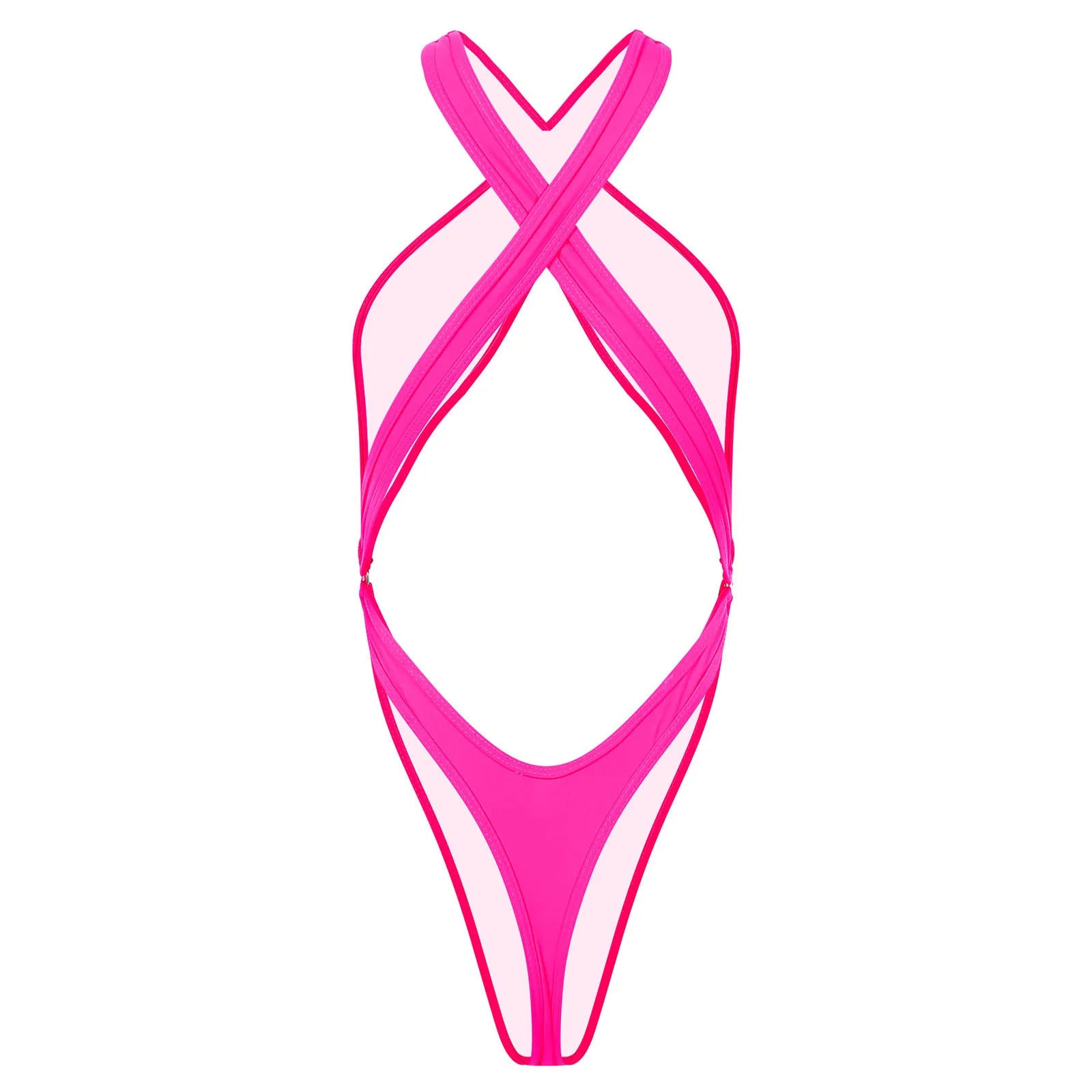 One Piece Womens Bodysuit High Cut Tight Monokini Summer Swimsuit Party Romper Swimwear - The Clothing Company Sydney