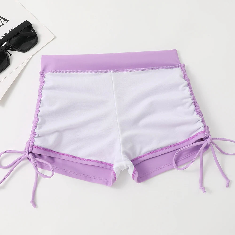 2 Piece Drawstring Front Shorts Bikinis High Waist Swimsuit Women Swimwear Bathers Bathing Swimming Swim Suit Beachwear - The Clothing Company Sydney