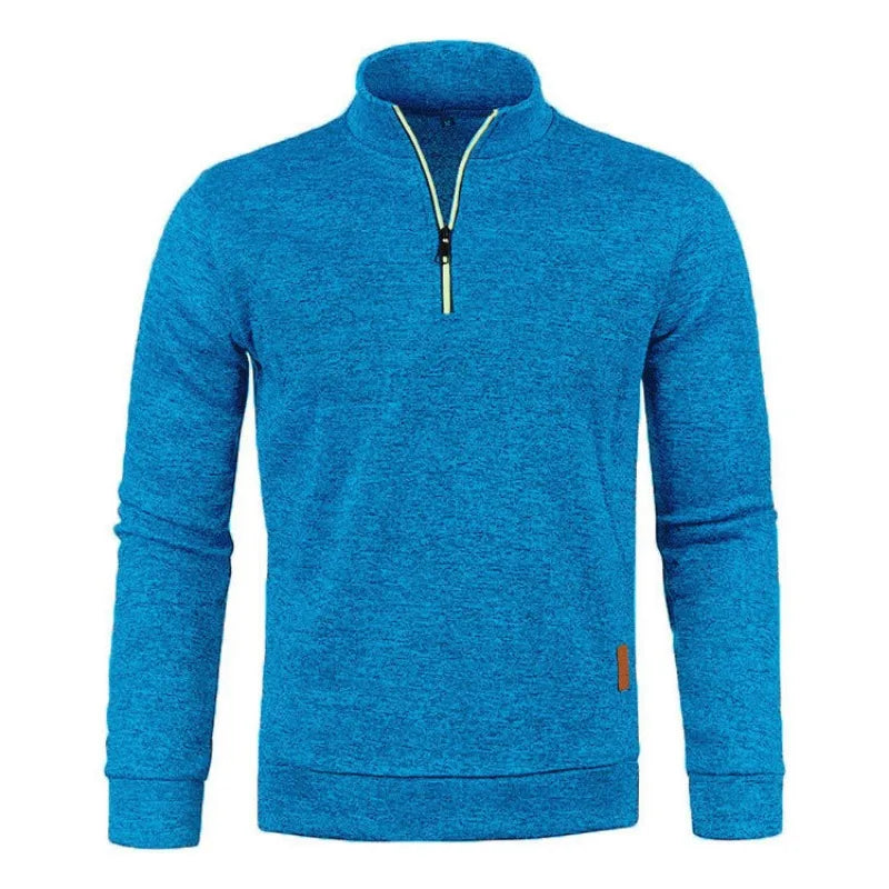 Men's Half Zipper Long Sleeve Pullover Turtleneck Sweater The Clothing Company Sydney
