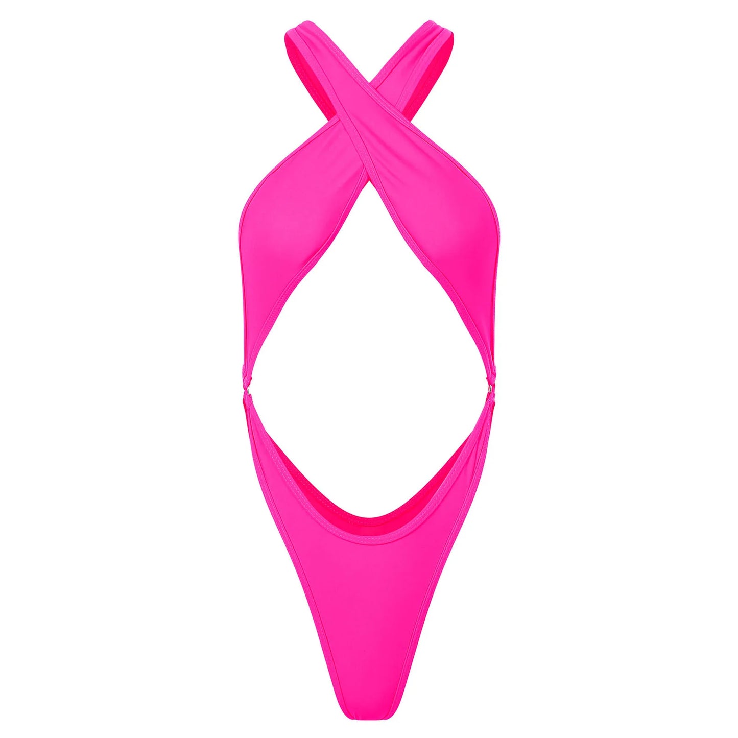 One Piece Womens Bodysuit High Cut Tight Monokini Summer Swimsuit Party Romper Swimwear - The Clothing Company Sydney