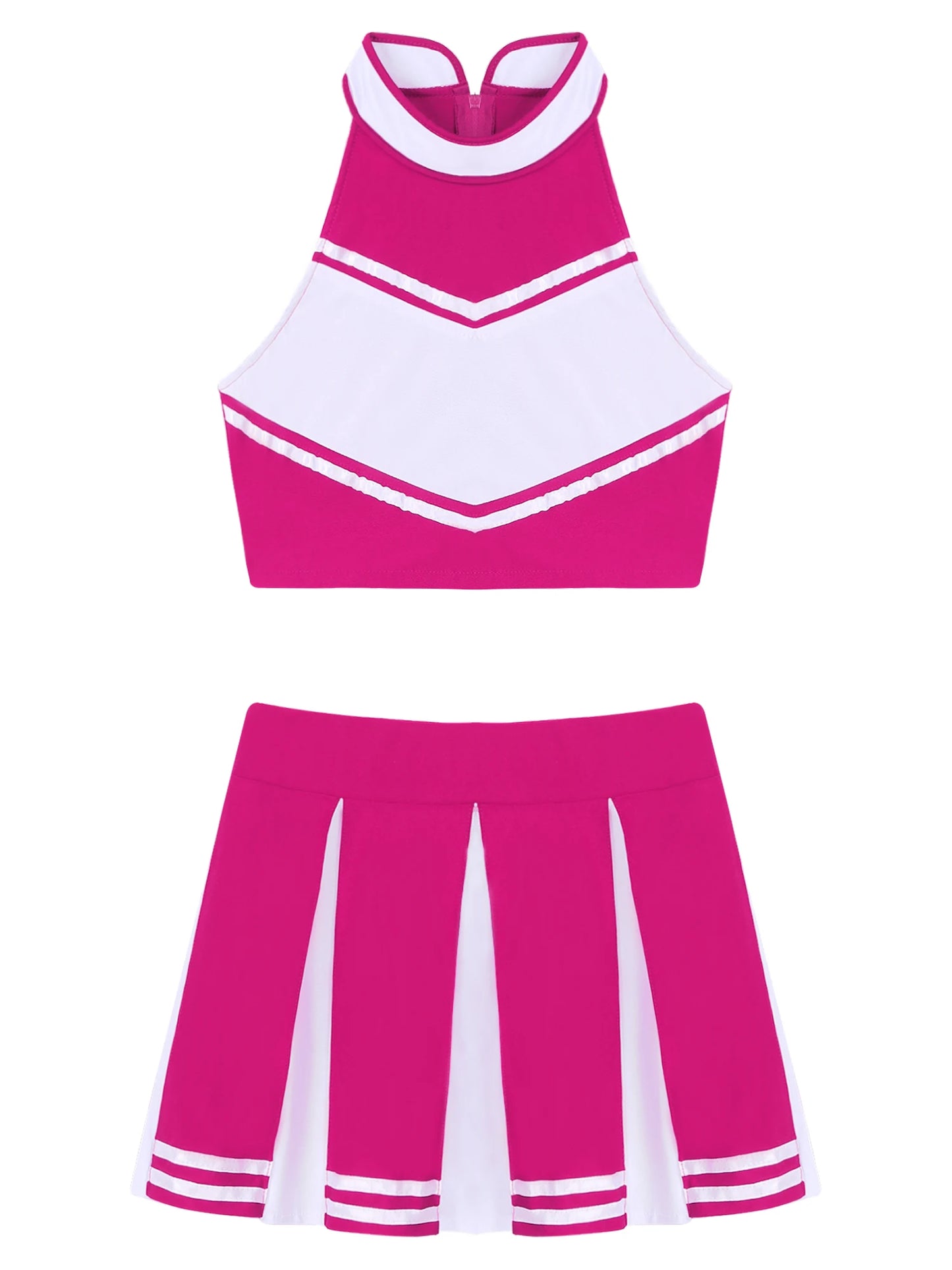 2 Piece Cheerleader Costume Women Adult Cheerleading Uniform Dancing Outfit Sleeveless Crop Top with Mini Pleated Skirt The Clothing Company Sydney
