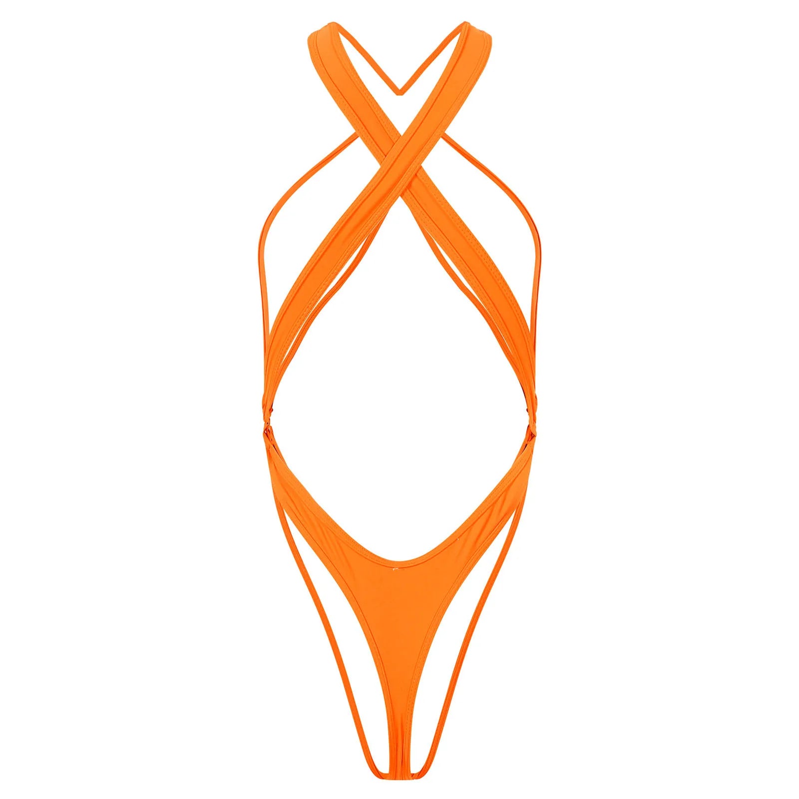 One Piece Womens Bodysuit High Cut Tight Monokini Summer Swimsuit Party Romper Swimwear - The Clothing Company Sydney