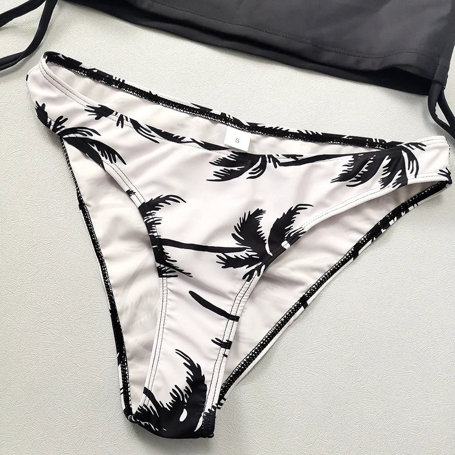 2 Piece Print Tankini Set Tied Halter Swimsuit Women Swimwear Summer Backless Beach Bathing Suit Bikii The Clothing Company Sydney