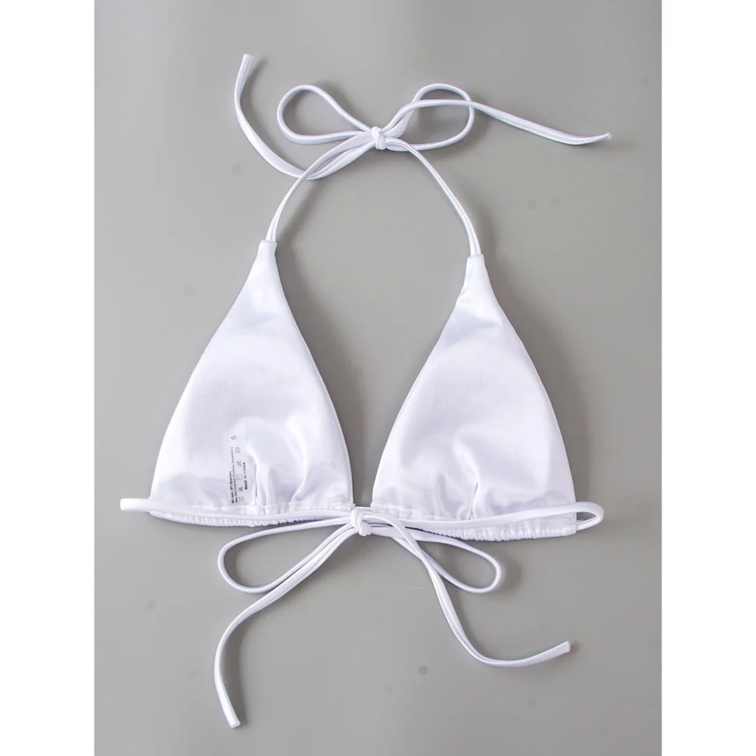 Halter Satin Brazilian Bikini Women Swimwear Female Swimsuit Two-piece Bikini set Bather Bathing Suit The Clothing Company Sydney