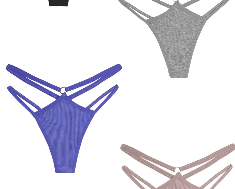 2 Piece Set Thongs Hollow Out G-String Low Waist Seamless Women's Panties Cotton Crotch Underwear Comfort Lingerie The Clothing Company Sydney
