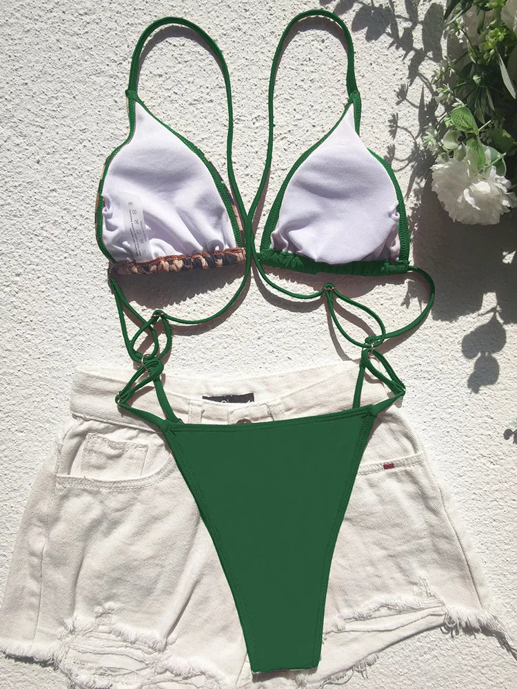 Extreme Mini Micro String Women Swimwear One Piece Swimsuit Female Cross Backless Monokini High Cut Bathing Suit The Clothing Company Sydney