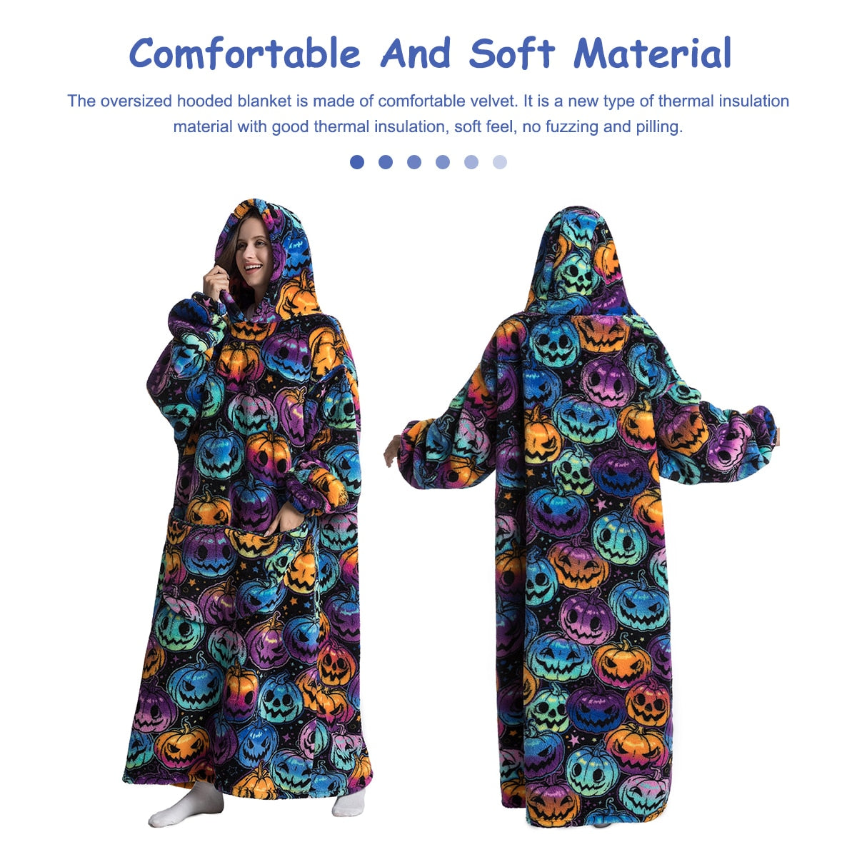 Super Long Hoodie Blanket Flannel Blanket with Sleeves Winter Hooded Sweatshirt Pullover Giant Oversized Blanket The Clothing Company Sydney